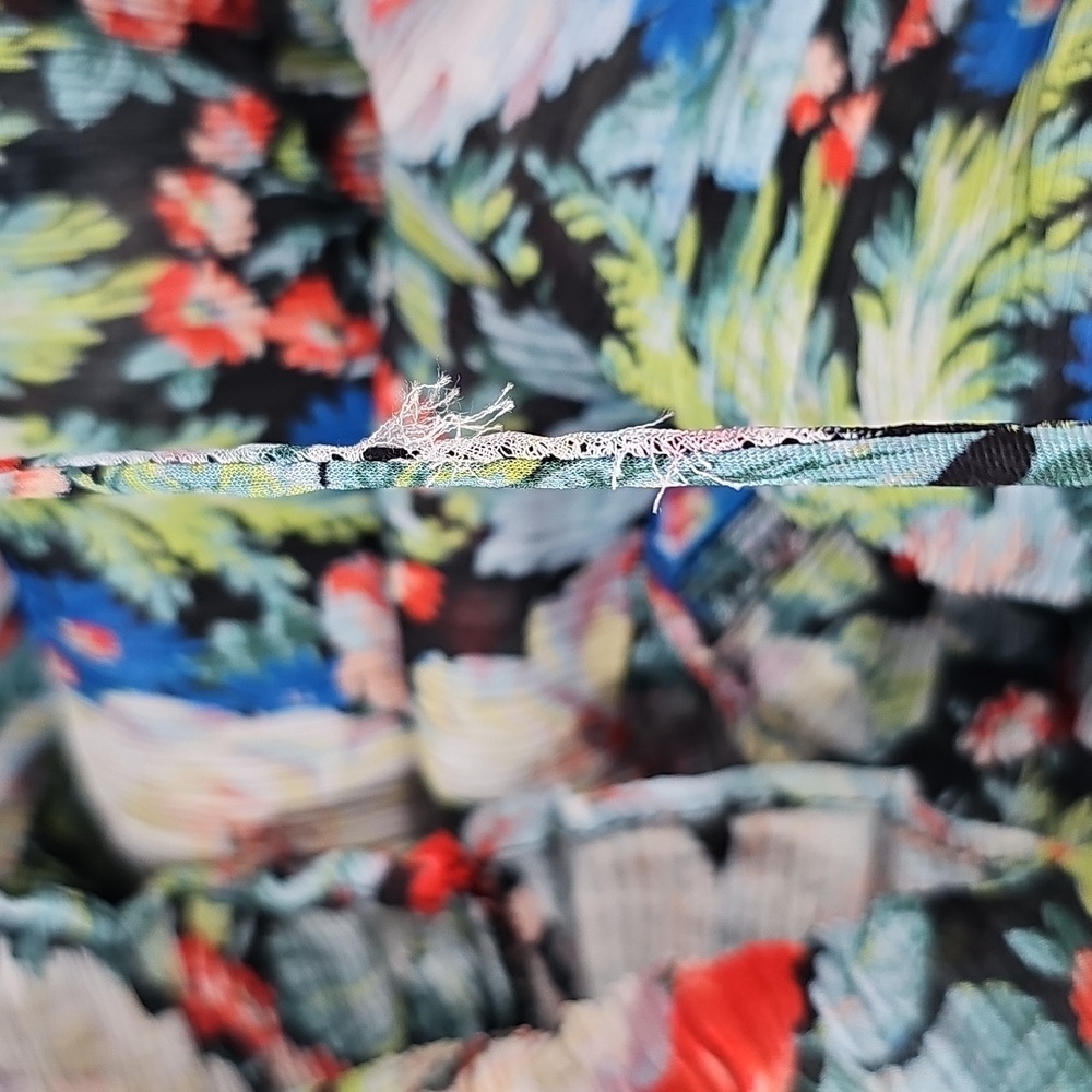 Anthropologie The Marais Printed Chifron Maxi Dress Pleated Long Sleeve Floral S - Picture 10 of 16